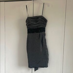 Glam dark grey mini dress